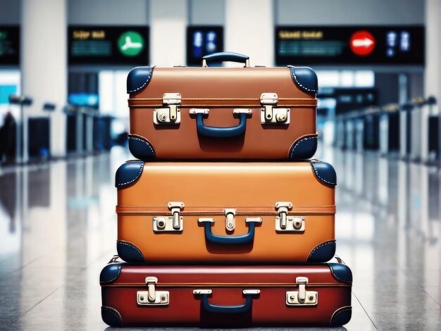 Premium AI Image | suitcases in airport terminal waiting area empty ...
