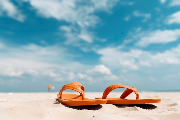 Ai가 생성한 해변 여행 개념으로 여름 여행을 위한 여행 가방
