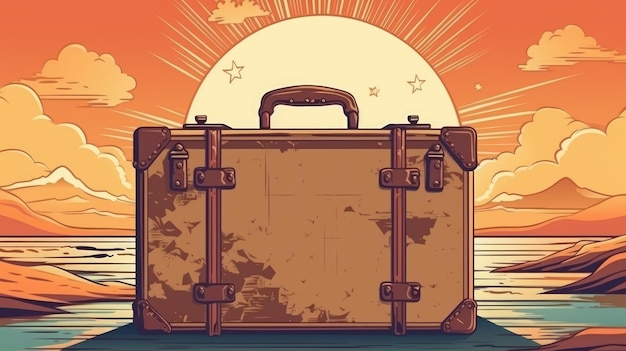 Suitcases Travel Concept Vintage Poster