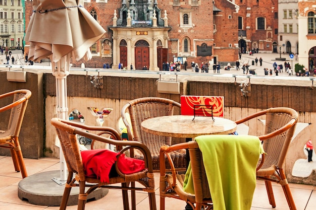 Sukiennice terrace cafe in Cracow