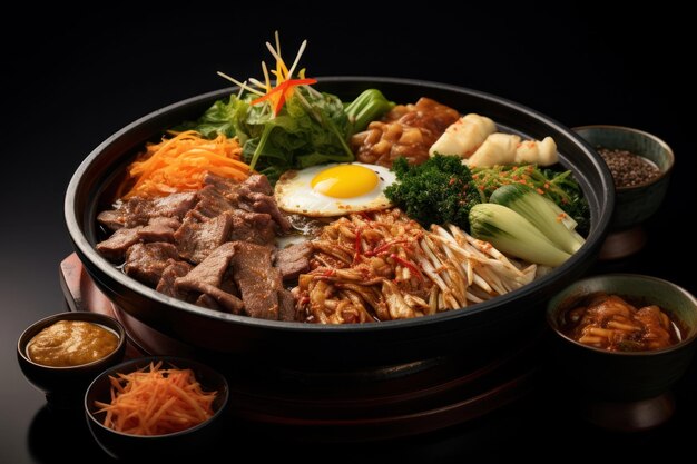 Sukiyaki full set luxury food on table