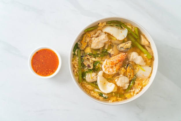 Sukiyaki soup with seafood bowl - Asian food style