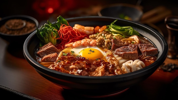 A Sukiyaki with blur background