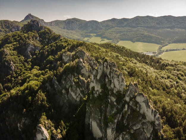 Sulov rocks with forrests during the summer Nature reserve Sulov rocks in Slovakia