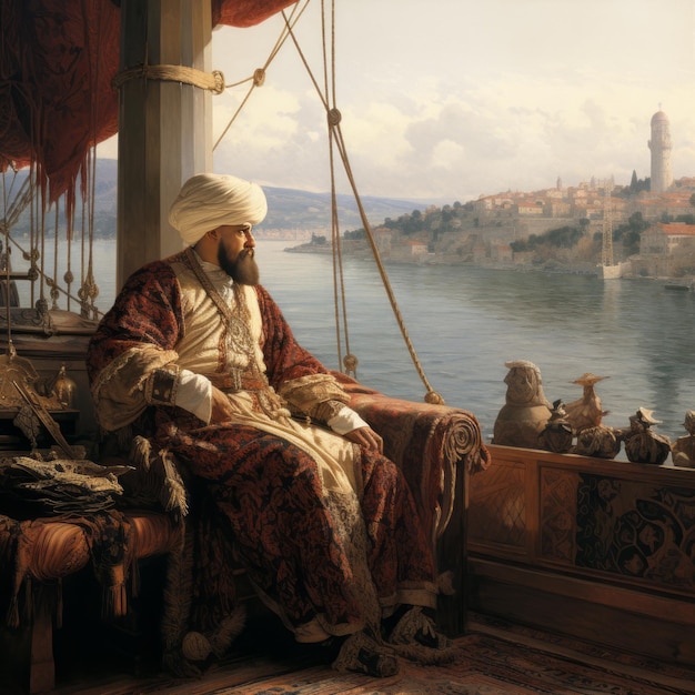 Foto il viaggio maestoso del sultano mehmed ii il capolavoro ultra realistico di rembrandt di costantinopoli e