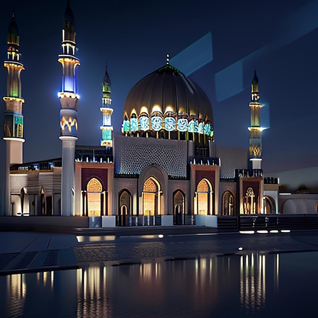 Мечеть Султана Кабуса с ночным видом