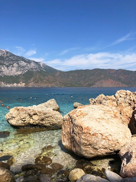 Suluada Island Beach Turkey Stone. Summer Fall Trip.