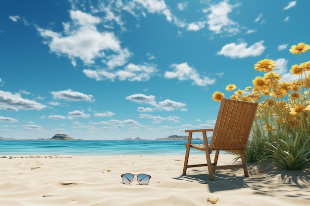 写真 夏の3d背景 ビーチでの夏