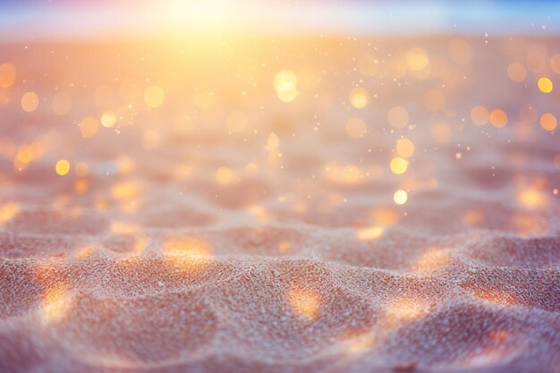 Photo summer abstract background bokeh and ligting effect sand beach