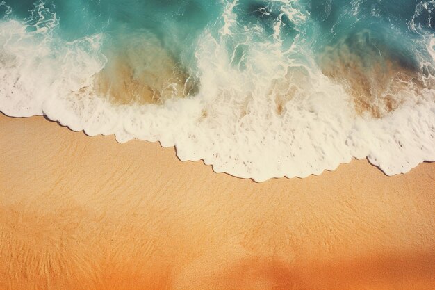 夏の抽象的な背景 グランジの波のビーチのトップビュー