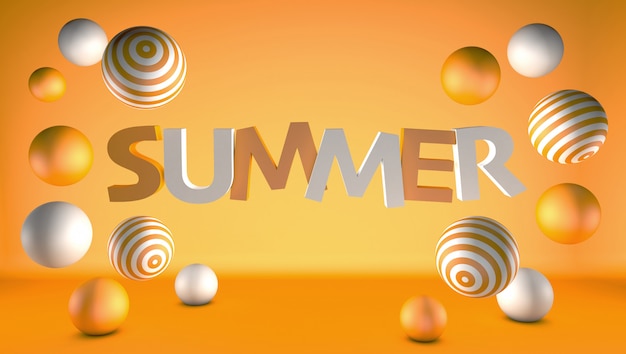 Summer abstract background with spheres