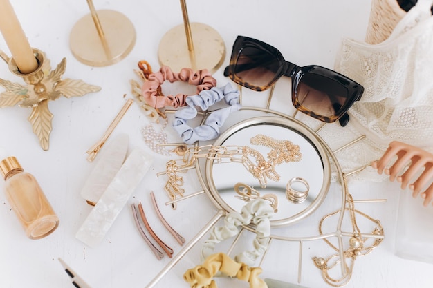 summer accessories gold jewellery sunglasses cosmetics perfume lingerie candles boho mirror