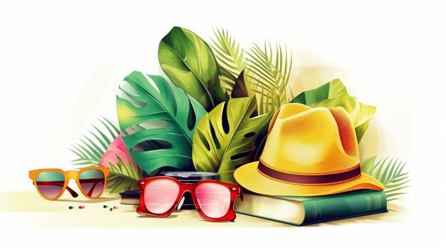 Summer accessories vector illustration