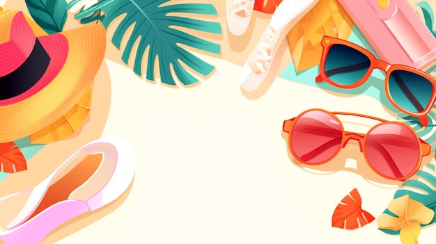 Summer accessories vector illustration