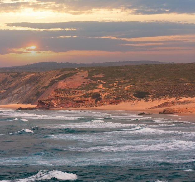 Photo summer atlantic rocky coast algarve portugal