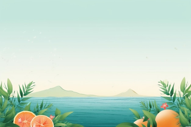 Summer Background Illustration A Beautiful Beach Scene Created with Generative AI