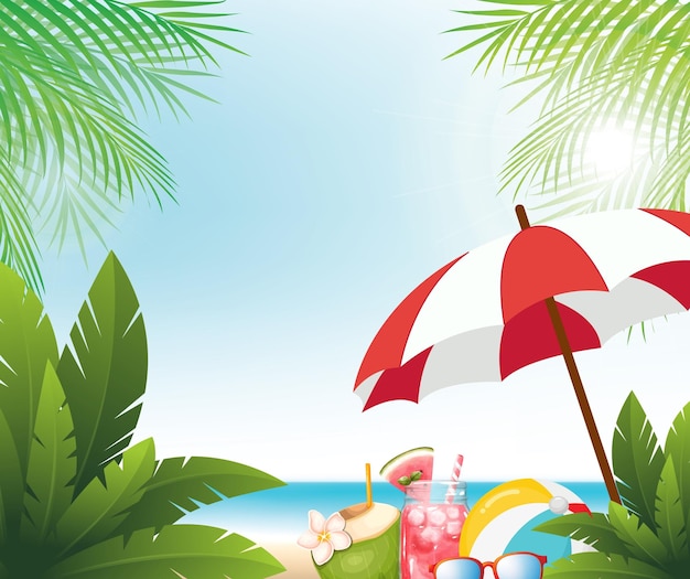 夏の背景イラスト 夏のビジュアル・セレブレーション