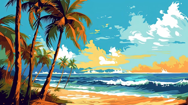 Summer background image of a tropical sandy beach
