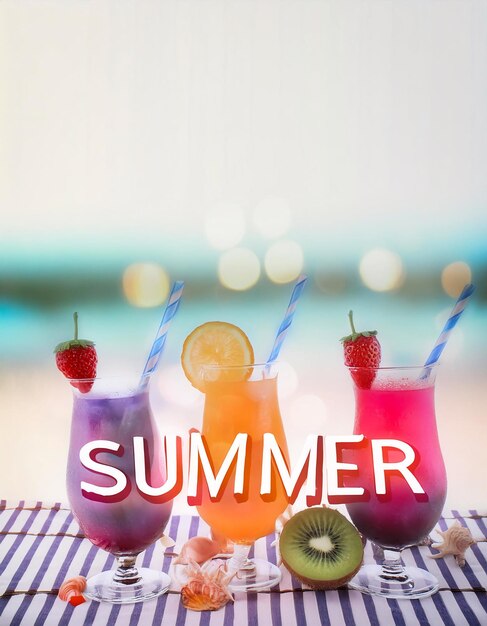 Photo summer background poster template