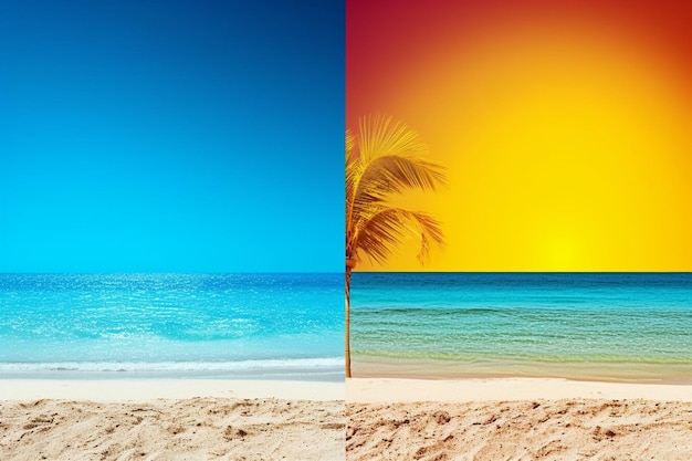 Photo summer background in three colors