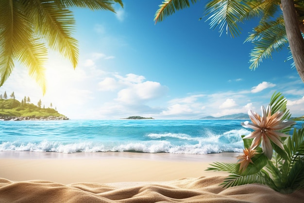 Summer background with beach view