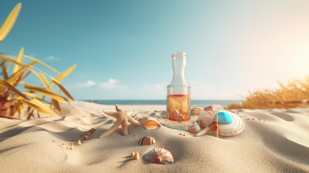 Summer background with copy space Illustration AI GenerativexA