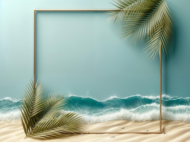 Summer background with palm trees AI