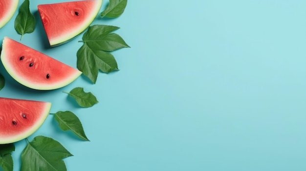 Summer Background with watermelon Illustration AI GenerativexA