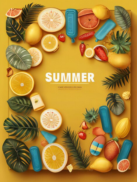 Summer banner design on background