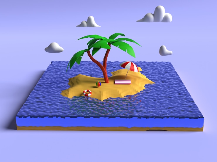 फोटो summer beach background design 3d illustration