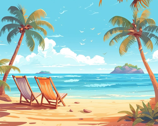 summer beach background illustration