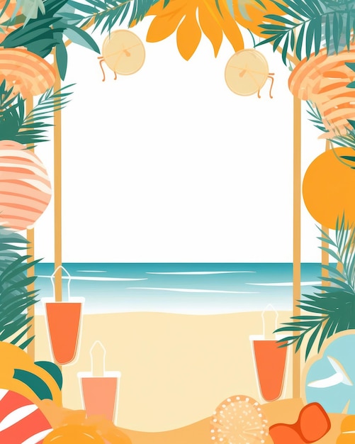 summer beach background illustration