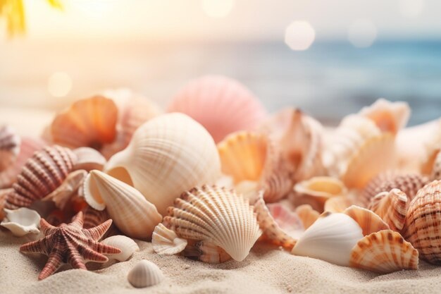 Summer beach background shot in bokeh style