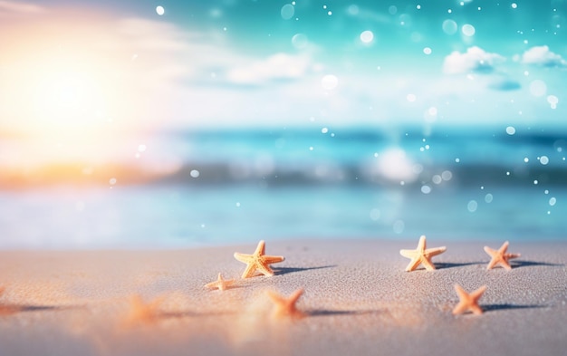 Summer beach background shot in bokeh style