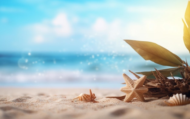 Summer beach background shot in bokeh style