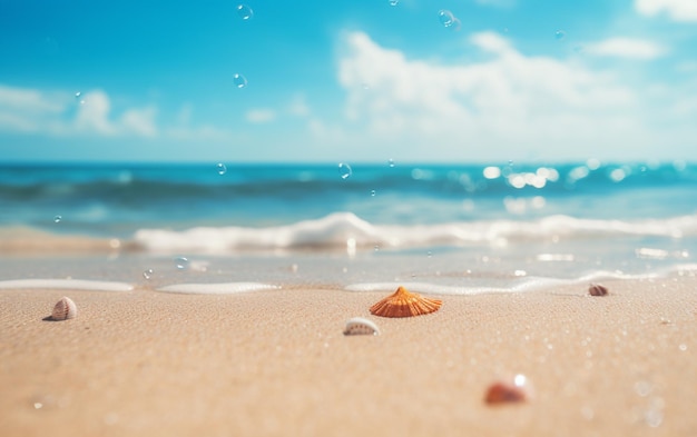 ボケスタイルで撮影した夏のビーチの背景