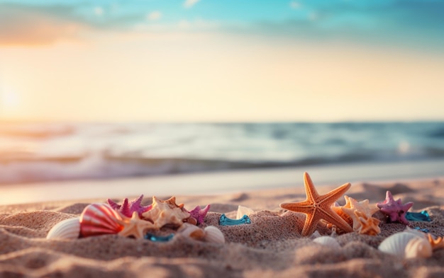 ボケスタイルで撮影した夏のビーチの背景