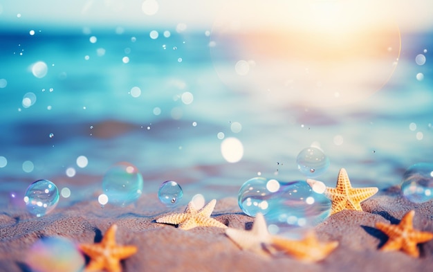 Summer beach background shot in bokeh style