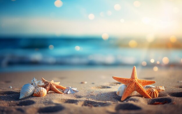 Summer beach background shot in bokeh style