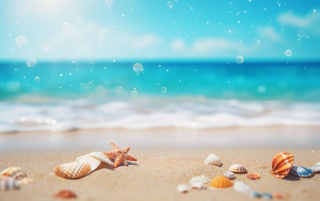 Summer beach background shot in bokeh style