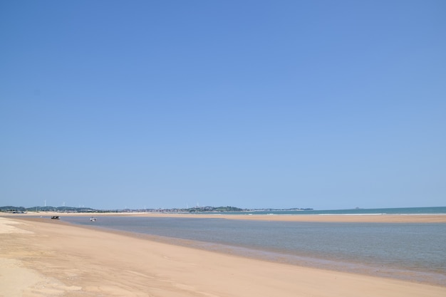 Summer beach, blue sky, sea and beach