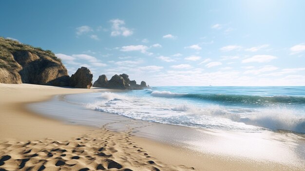 summer beach HD 8K wallpaper Stock Photographic Image