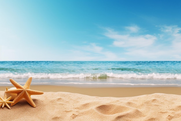 Summer on beach isolated background