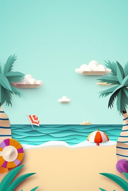 Photo summer beach paper background