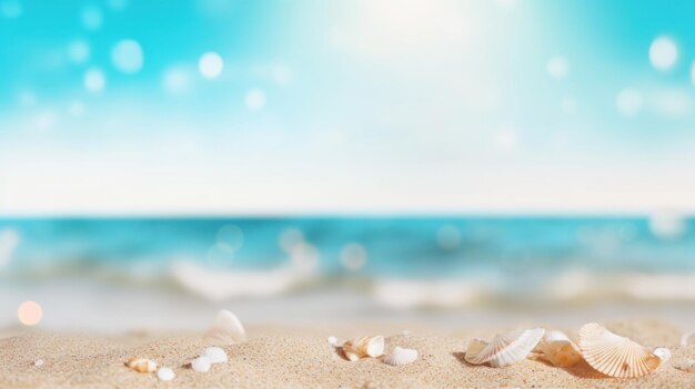 Summer beach and sea background Illustration AI GenerativexA