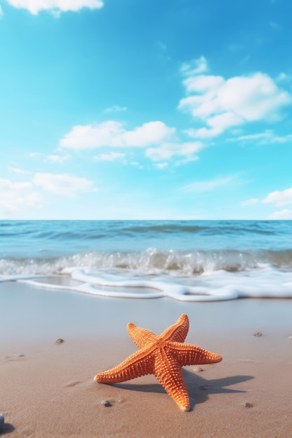 Summer beach Starfish on the seashore