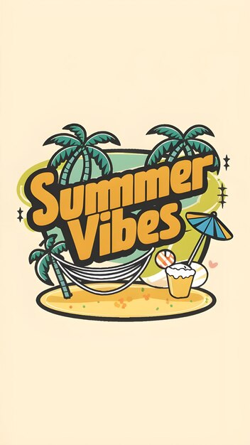 Foto summer beach vibes kleurrijk t-shirtontwerp