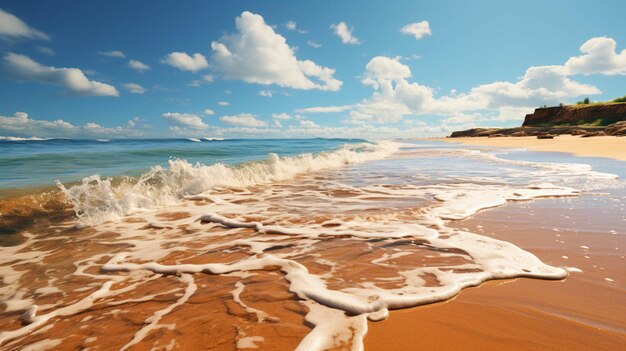 Photo summer beach yellow sandy background