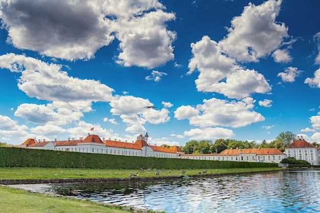 Summer beautiful view of the castle in munich nymphenburg
