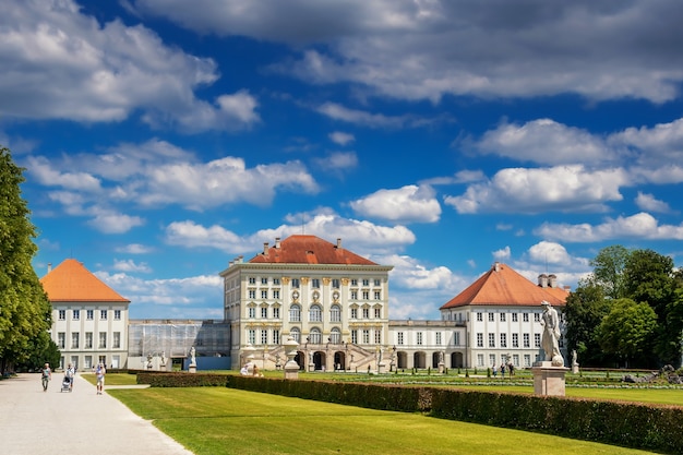 Summer beautiful view of the castle in munich nymphenburg